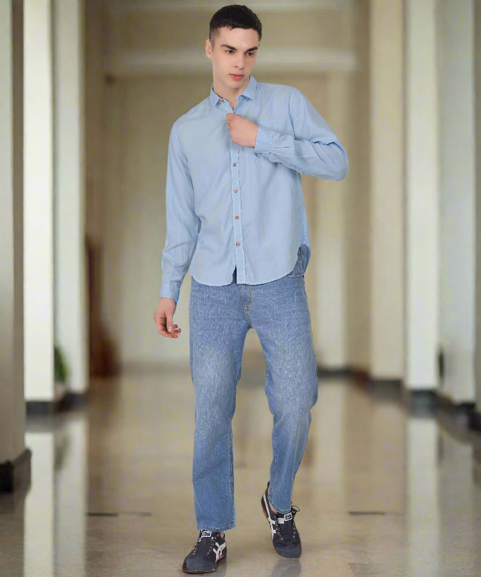 Sky Tencel Lyocell Linen Shirt