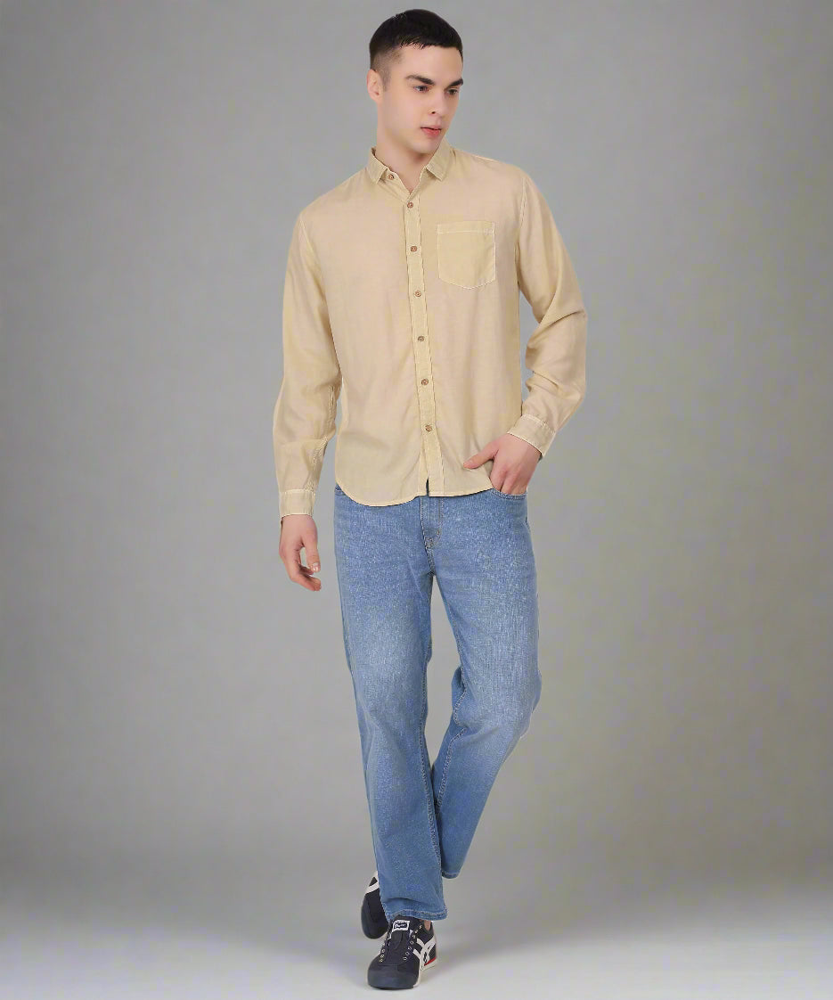 Sand Tencel Lyocell Linen Shirt