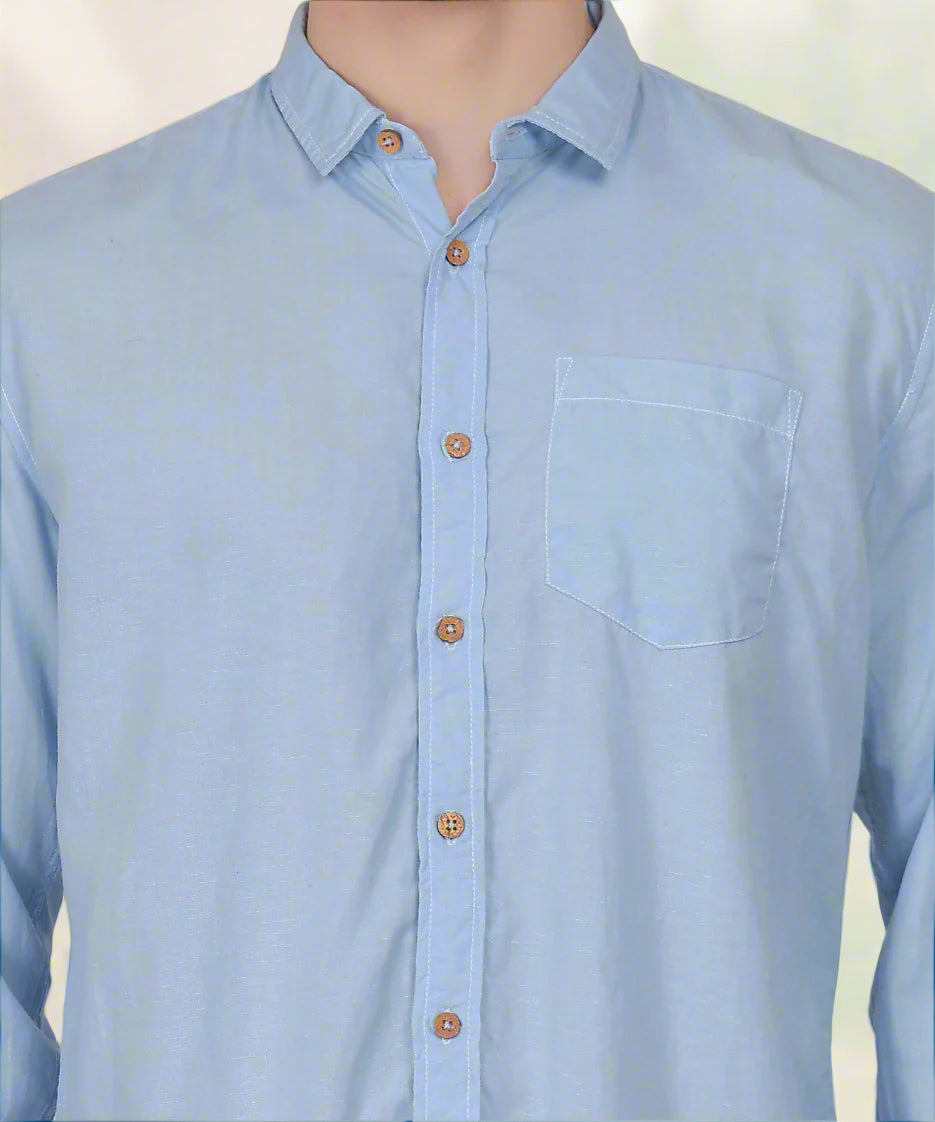 Sky Tencel Lyocell Linen Shirt