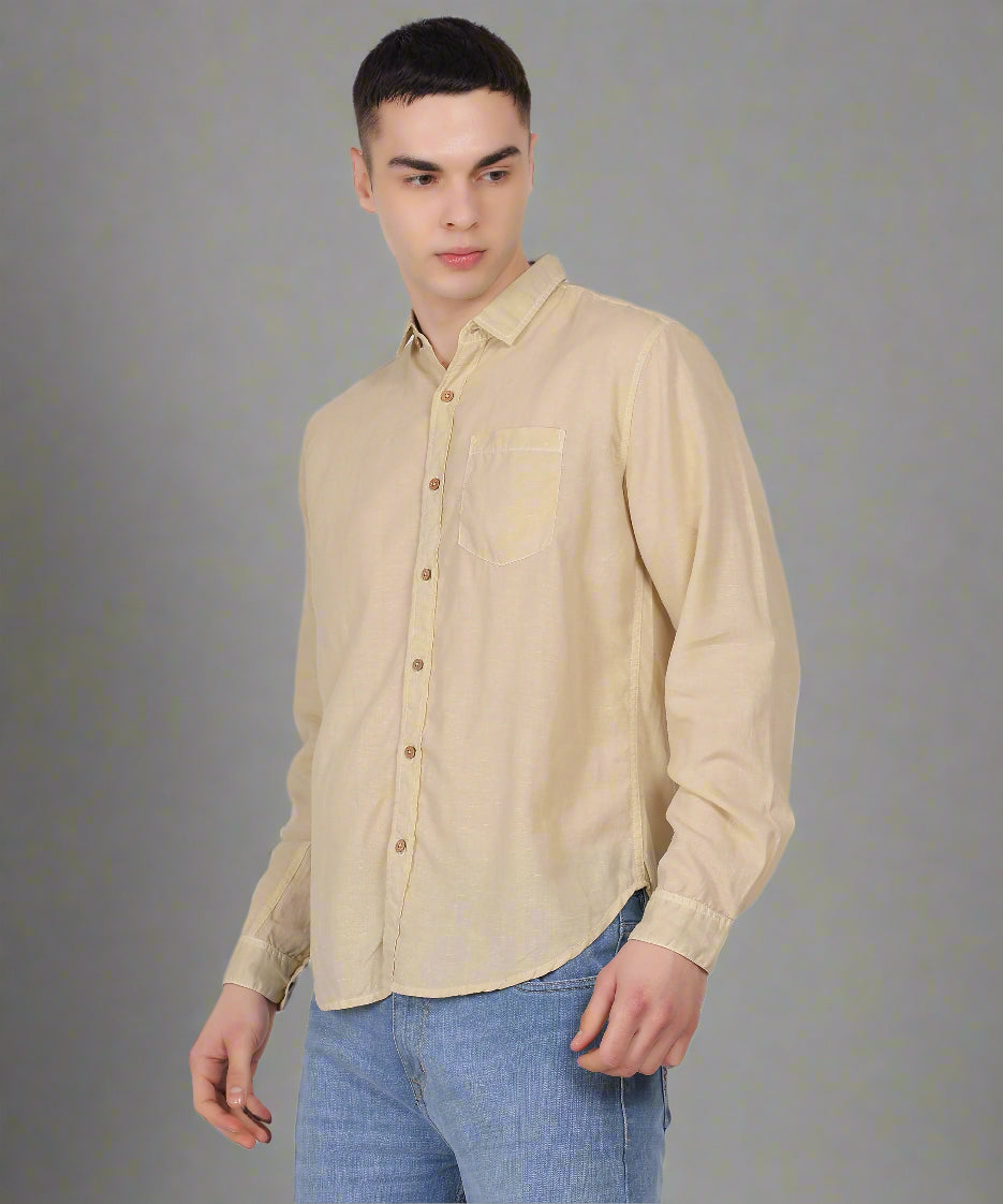 Sand Tencel Lyocell Linen Shirt