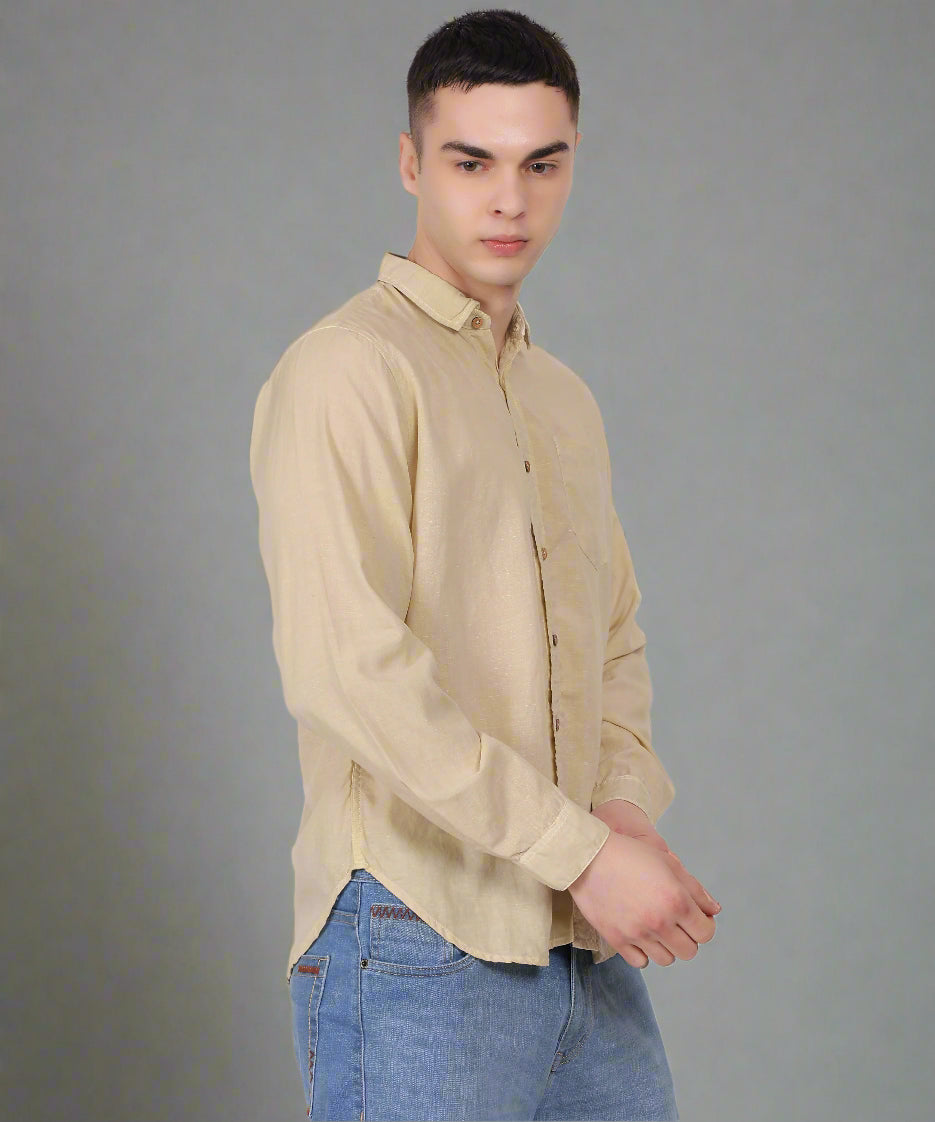 Sand Tencel Lyocell Linen Shirt